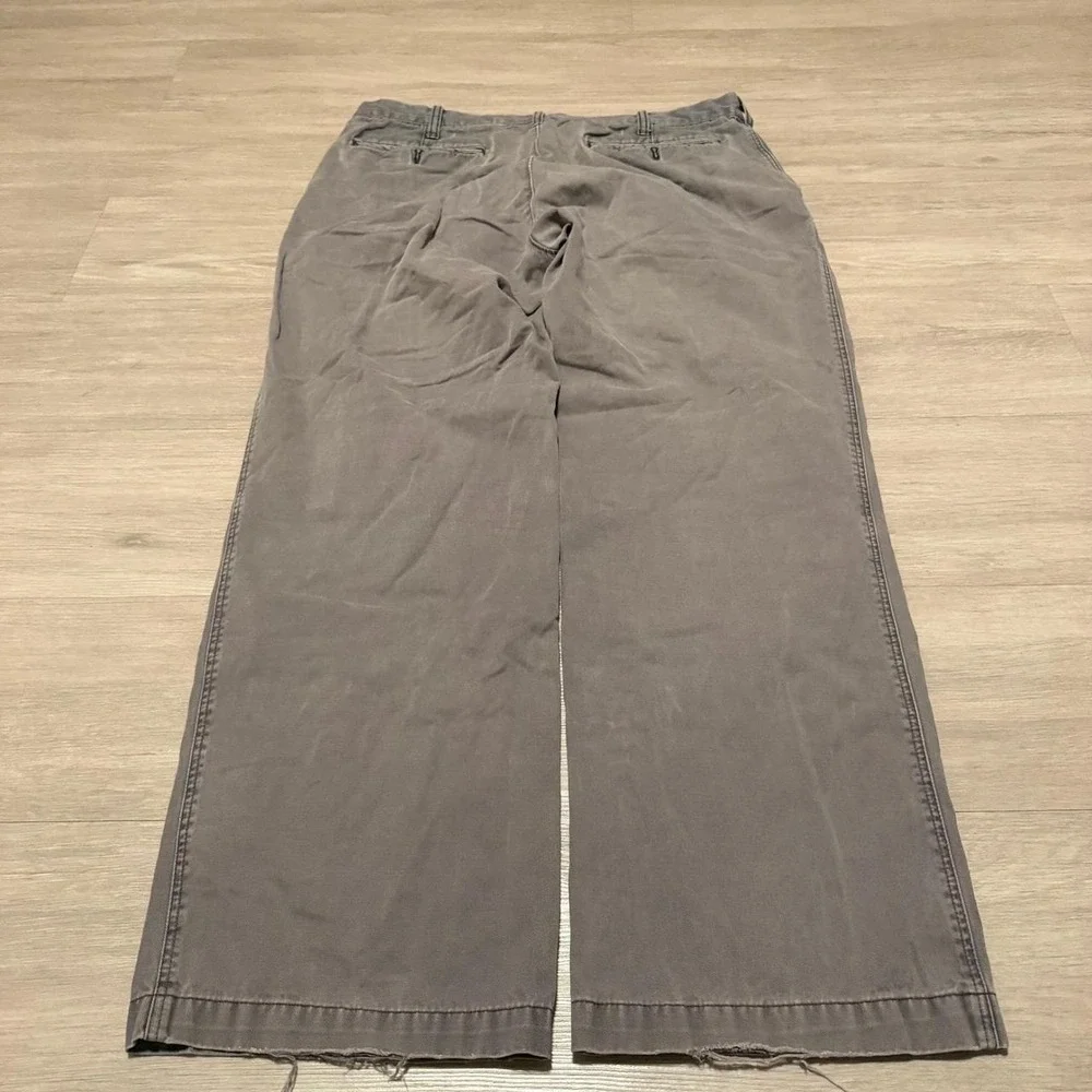 34x30 Gray Baggy Wide Leg Chino Pants Y2K Vintage